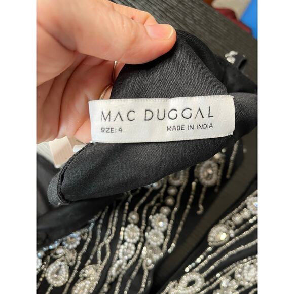 NWT Stunning Mac Duggal Beaded One Shoulder Open Waist Formal/Cocktail Gown - Picture 4 of 9